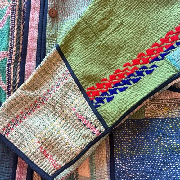 Namai Ladhiya Quilted Patchwork Kantha Jacket - Picture 7 of 10